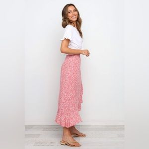 Petal and Pup | Pink Florina High-Low Wrap Skirt